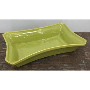 Vintage Green Ceramic Serving Dish 10X7 Kitchenware Tableware Decor
